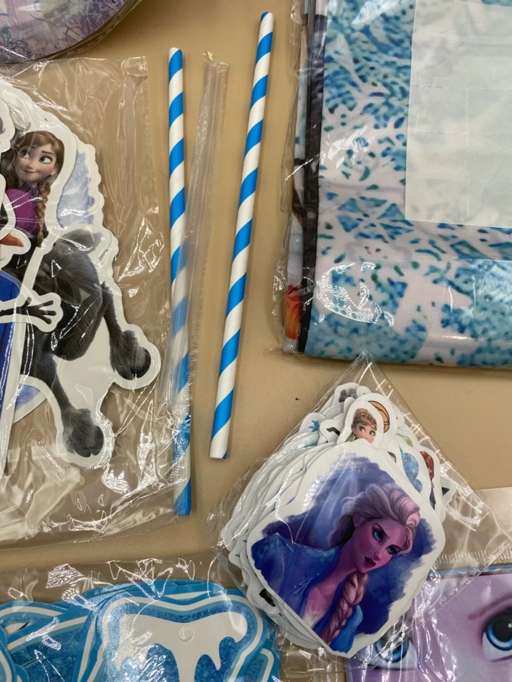 Disney Frozen Party Supplies Set - Blue, Purple, Pink serves 10 people